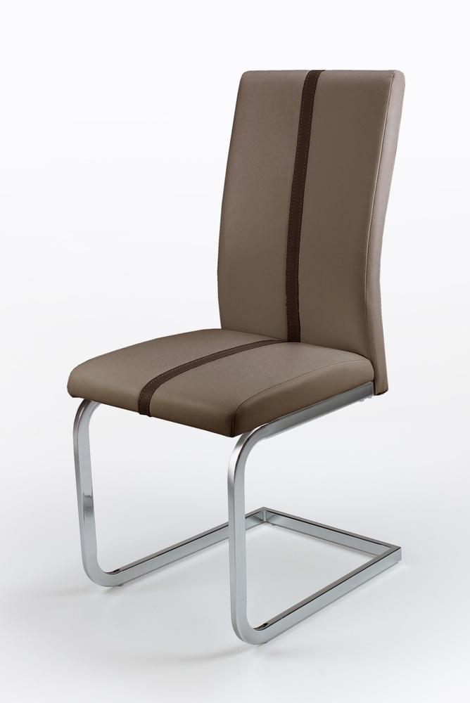 ENZO 01 Cantilever chair metal chromed AL cappuccino / Application brown B 43, H 100, T 52 cm